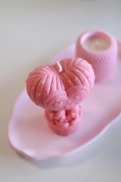 Teddy Bear in Heart Balloon Candle 5x4 inches