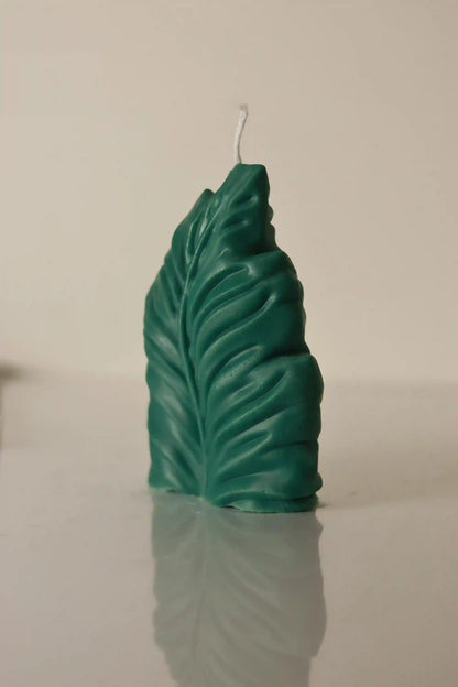 Leaf Pillar Candle 6x3 inches