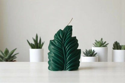 Leaf Pillar Candle 6x3 inches