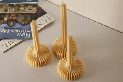 Set of 2 Stripe Vase Column Candle