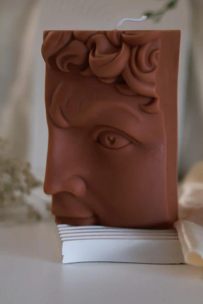 Half Head Sculpture of David Candle 6.5x4 inches