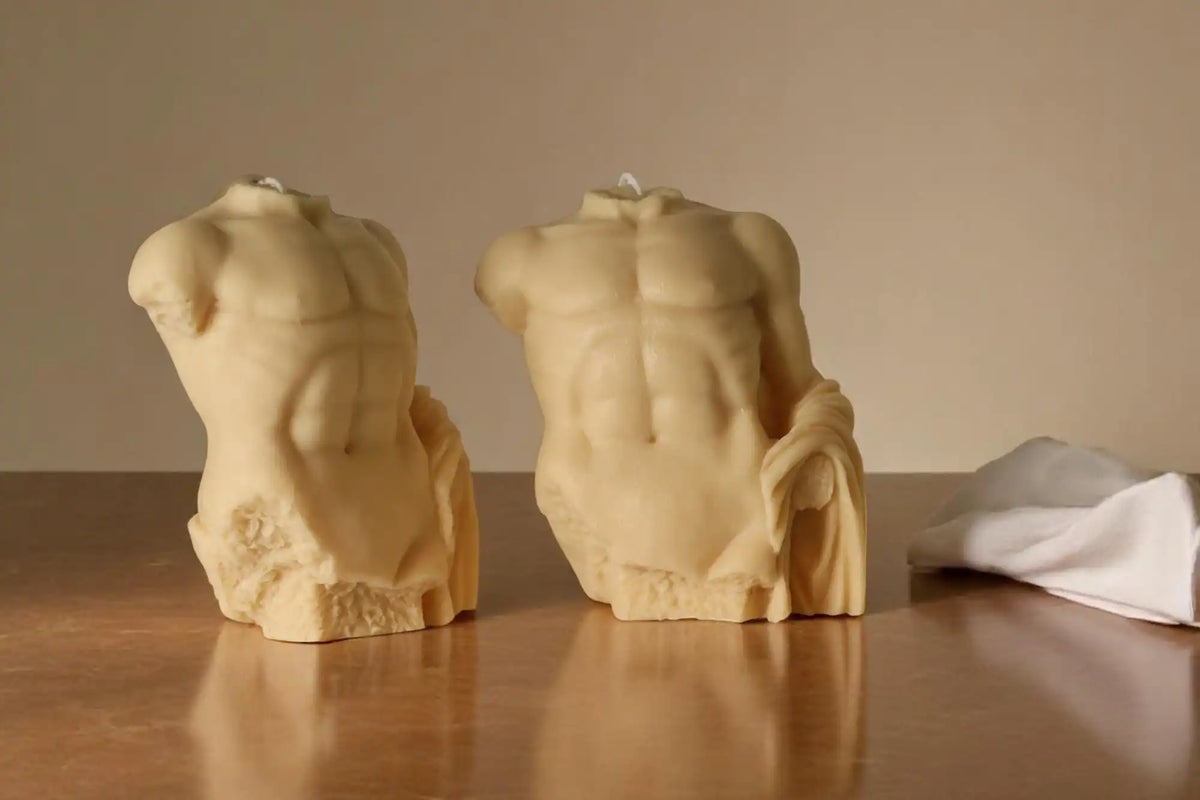 Huge Male Body Candle 7.5x8 inches