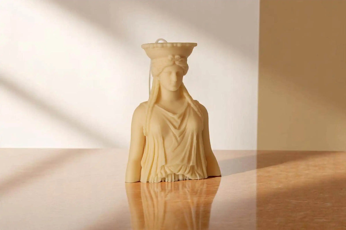 Large Caryatid Candle 6.5x5 inches