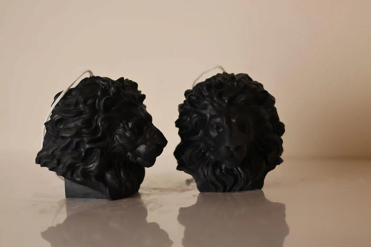 Large Lion Head Candle 4.5x5 inches
