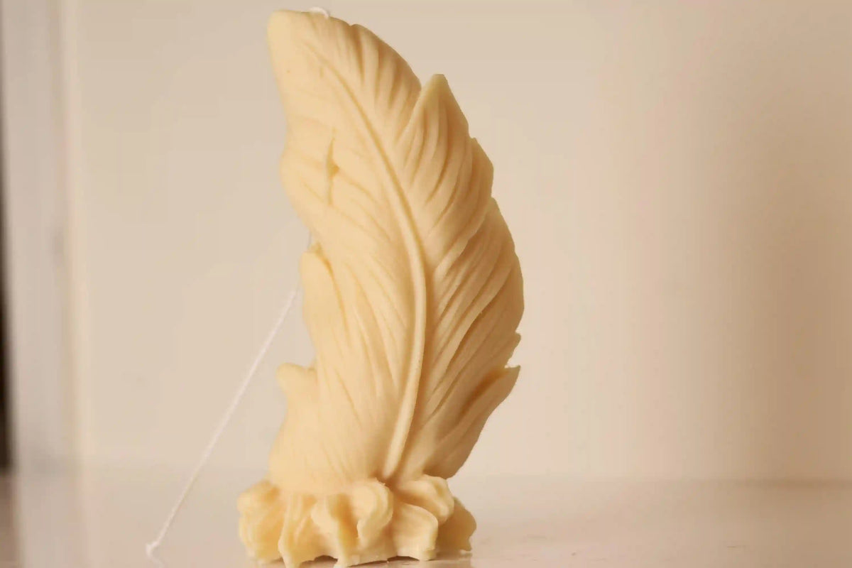 Giant Feather Candle 9.5x5 inches
