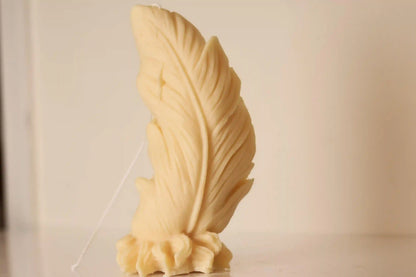 Giant Feather Candle 9.5x5 inches
