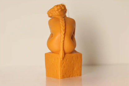 Large Sitting Lady Candle 7.5x4 inches