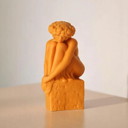 Large Sitting Lady Candle 7.5x4 inches