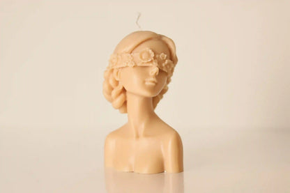 Large Blindfolded Lady Candle 5x2.5 inches