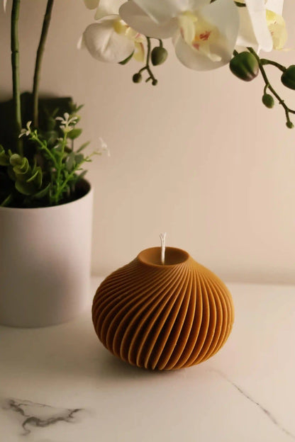 Spiral Ball Candle 3.5x4.5 inches