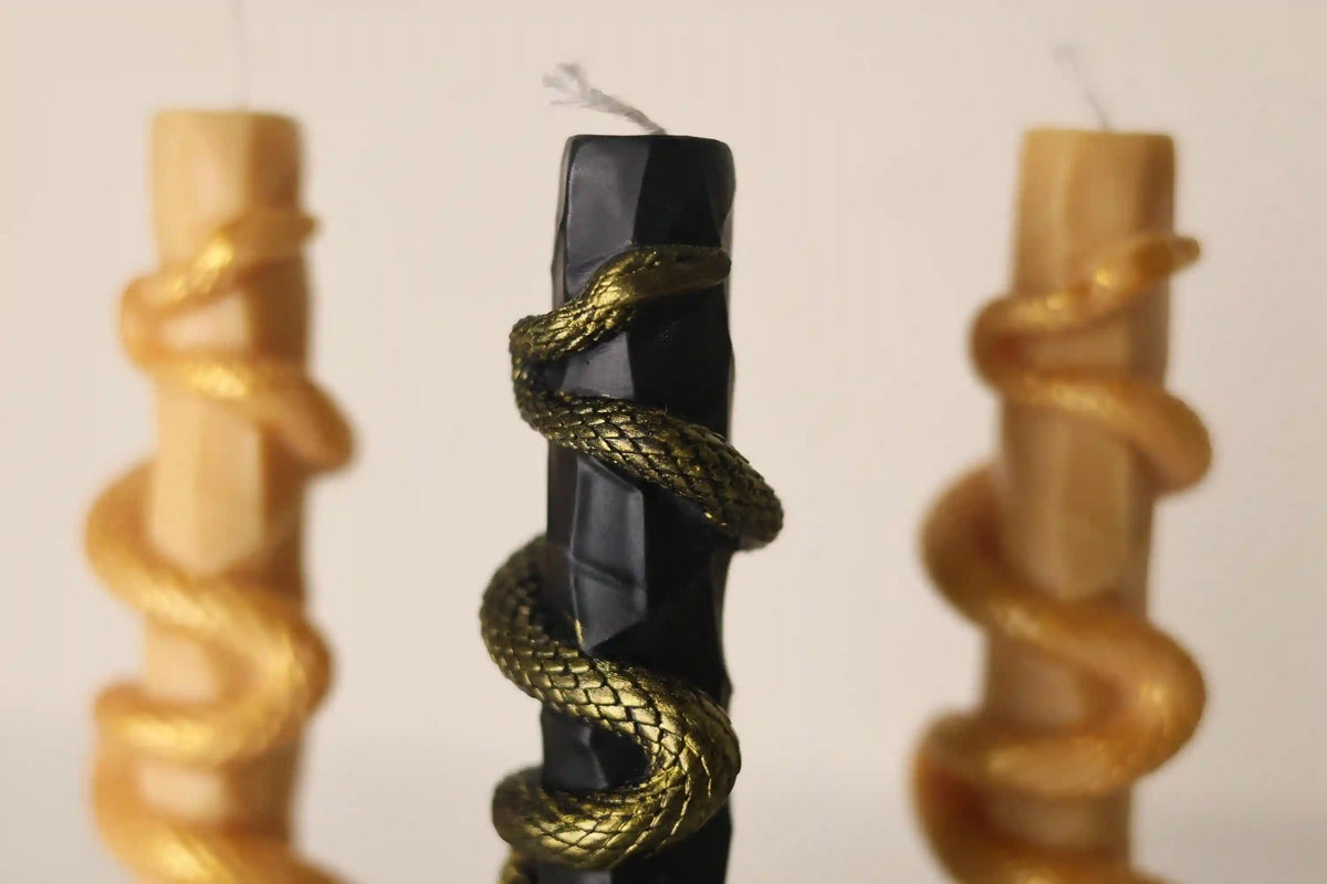 Gold Snake Spiral Candle 5x1.5 inches