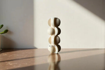 Wavy Tall Pillar Candle 6x2.5 inches