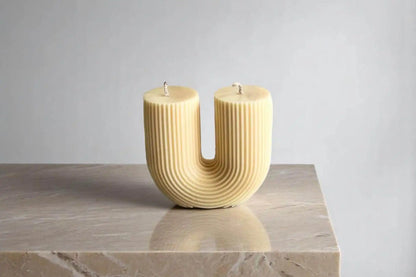Unique Arch Pillar Candle 4x4.5 inches