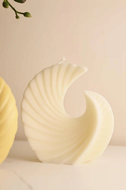 Unique Geometric Ribbed Candle 5.5x5 inches