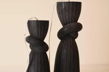 Set of 2 Cylindrical Knot Pillar Candle