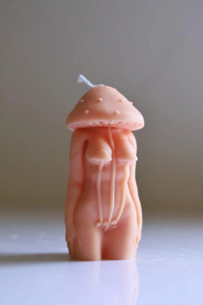 Mushroom Lady Candle 4.5x2 inches