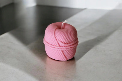 Small Yarn Macaron Candle 3x2.75 inches
