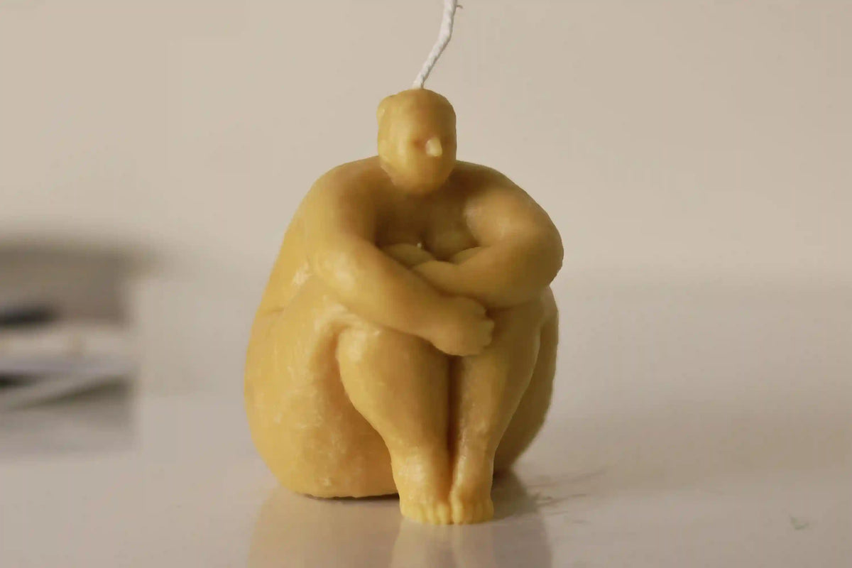 Small Sitting Lady Candle 3.5x2.5 inches