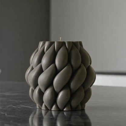 Huge Geometric Twirling Swirl Candle 5x4.5 inches