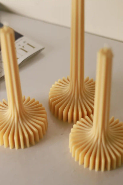 Set of 2 Stripe Vase Column Candle