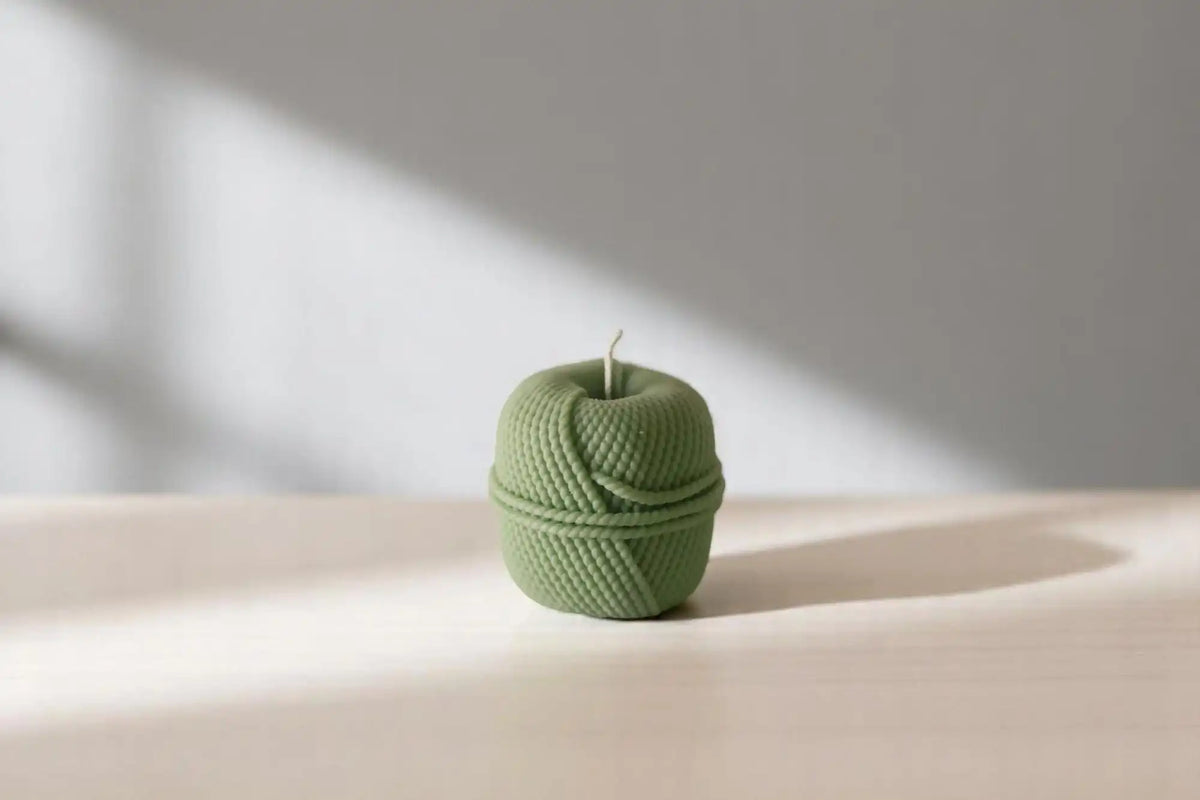 Small Yarn Macaron Candle 3x2.75 inches