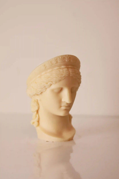 Hera Bust Statue Candle: 7.5x4 inches