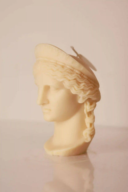Hera Bust Statue Candle: 7.5x4 inches
