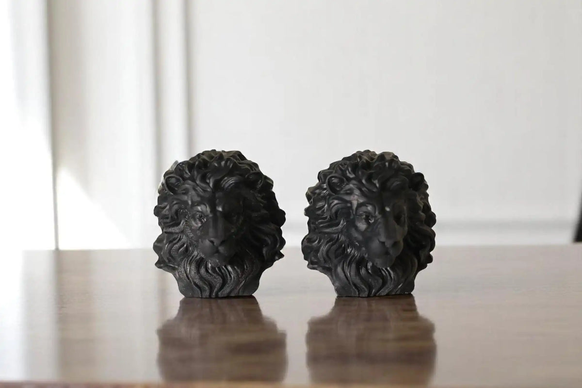 Large Lion Head Candle 4.5x5 inches