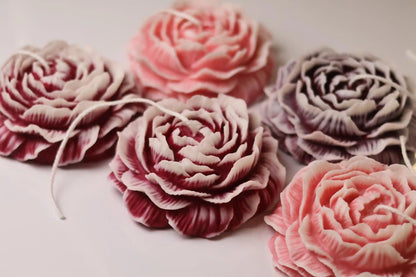 Huge Ombre Peony Candle 2.5x6 inches