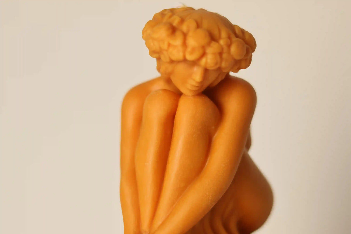 Large Sitting Lady Candle 7.5x4 inches