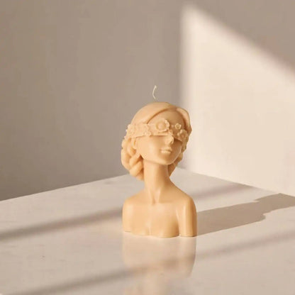 Large Blindfolded Lady Candle 5x2.5 inches