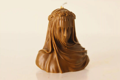 Small Virgin Veiled Lady Candle 3.5x3 inches