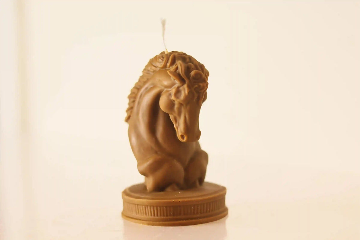 Horse Head Chess Candle 4.5x3 inches