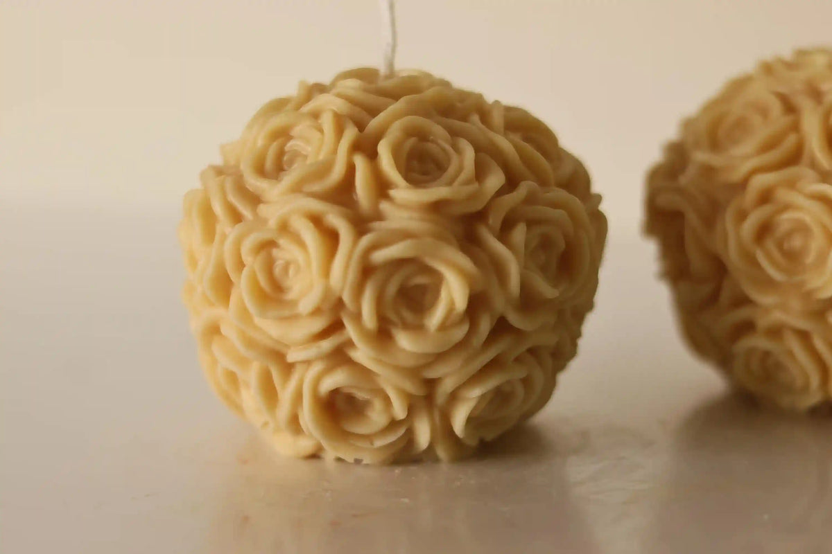 Rose Ball Candle 3x3.5 inches