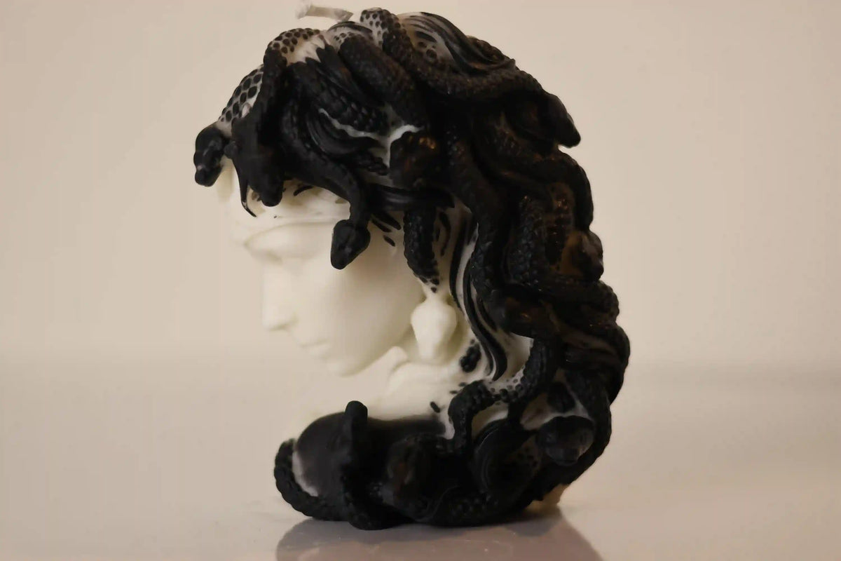 Marble Medusa Candle 6x6 inches