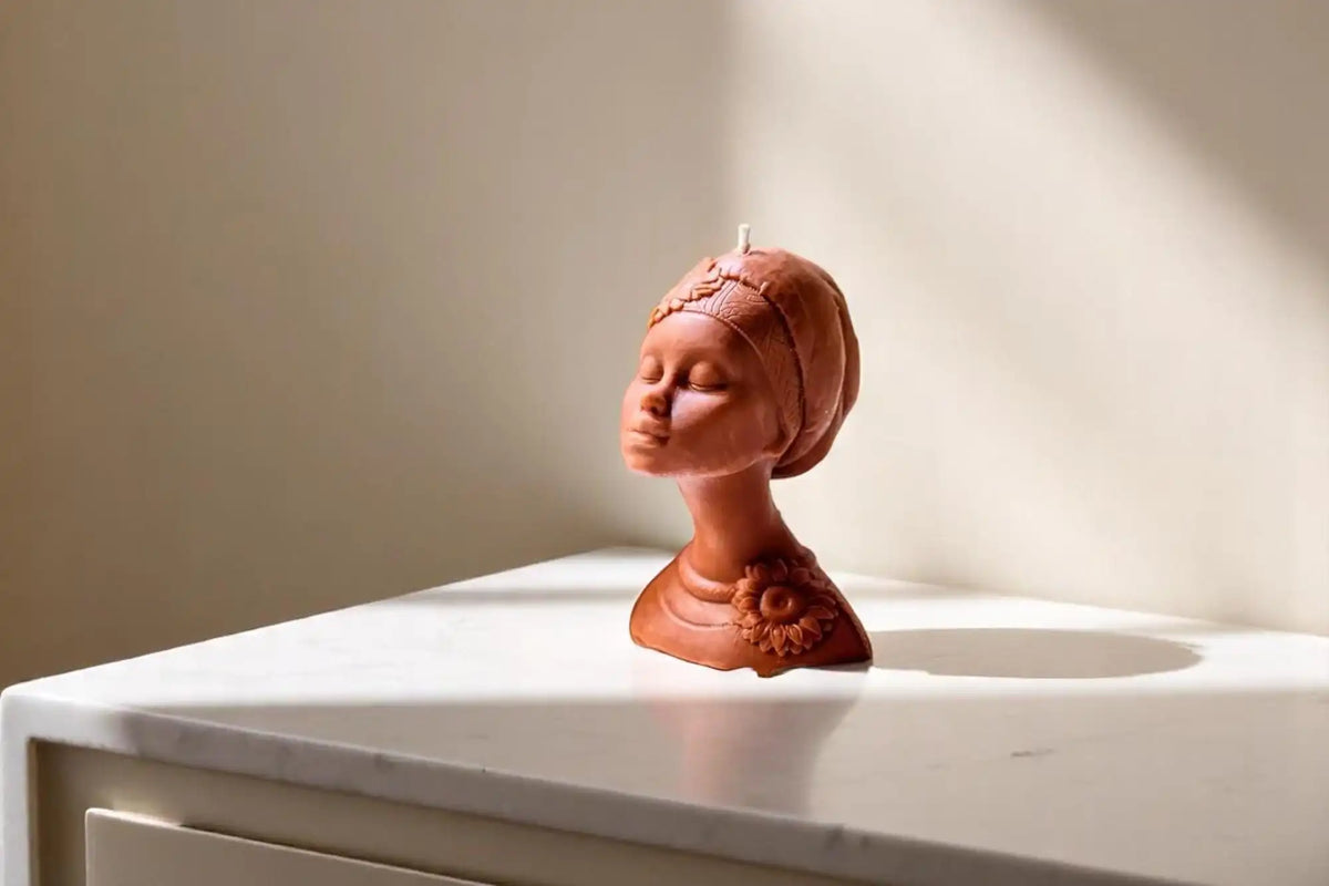 Afro Lady Bust Candle 5x4.5 inches