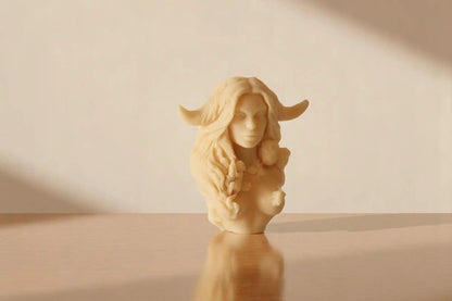 Goddess Candle with Horns 6.5x5 inches