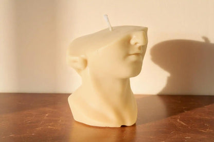 Huge Half Face David Candle 4.5x3 inches
