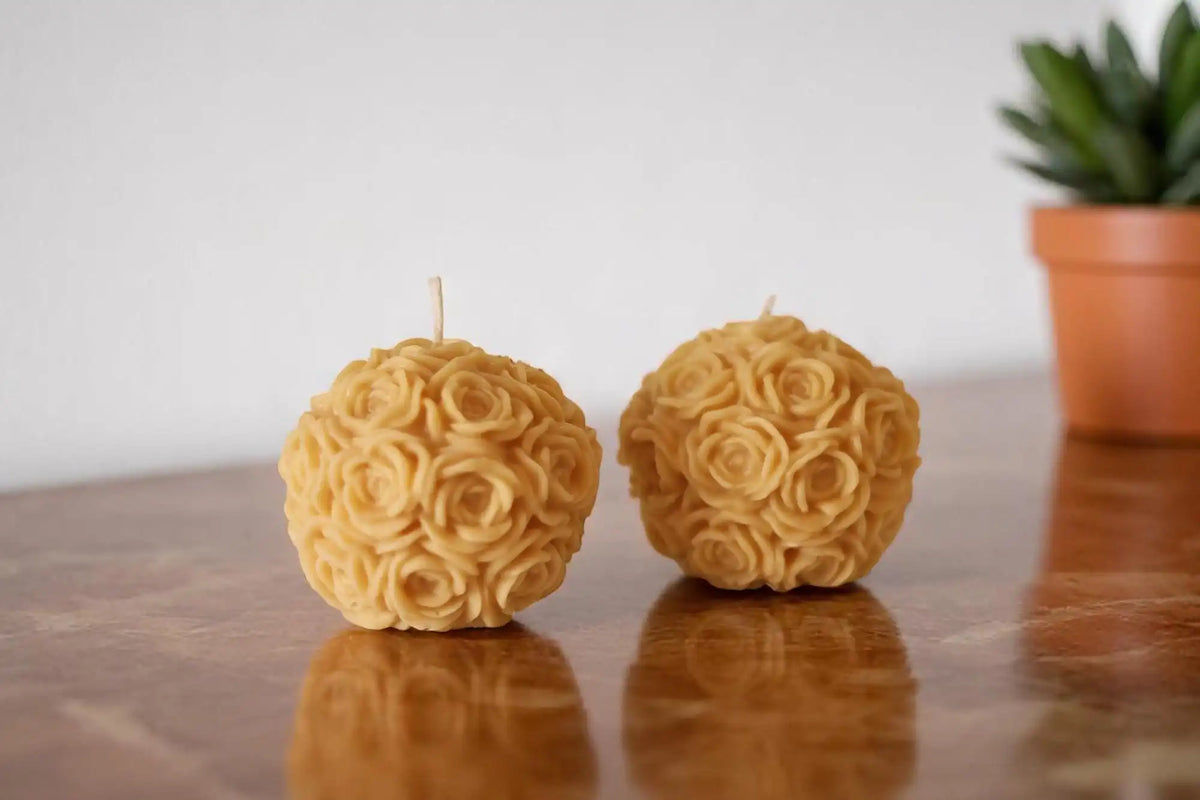 Rose Ball Candle 3x3.5 inches