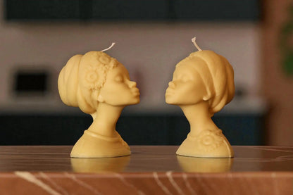 Afro Lady Bust Candle 5x4.5 inches