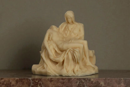 Italian Pieta Statue Candle 5.5x6 inches