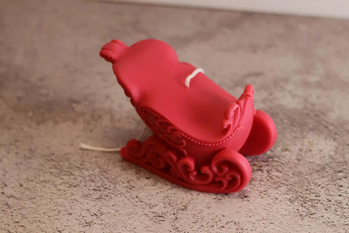 Large Christmas Sleigh Candle 4x5 inches