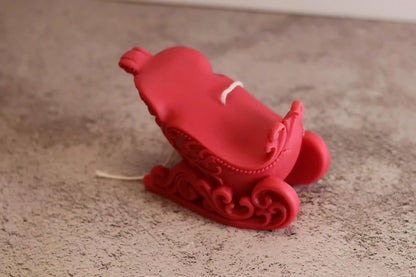 Large Christmas Sleigh Candle 4x5 inches