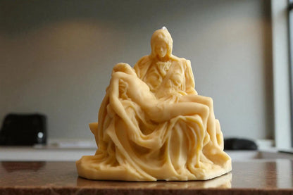 Italian Pieta Statue Candle 5.5x6 inches