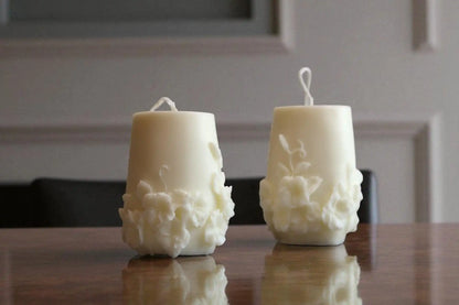 Floral Pillar I Candle 4x2.5 inches