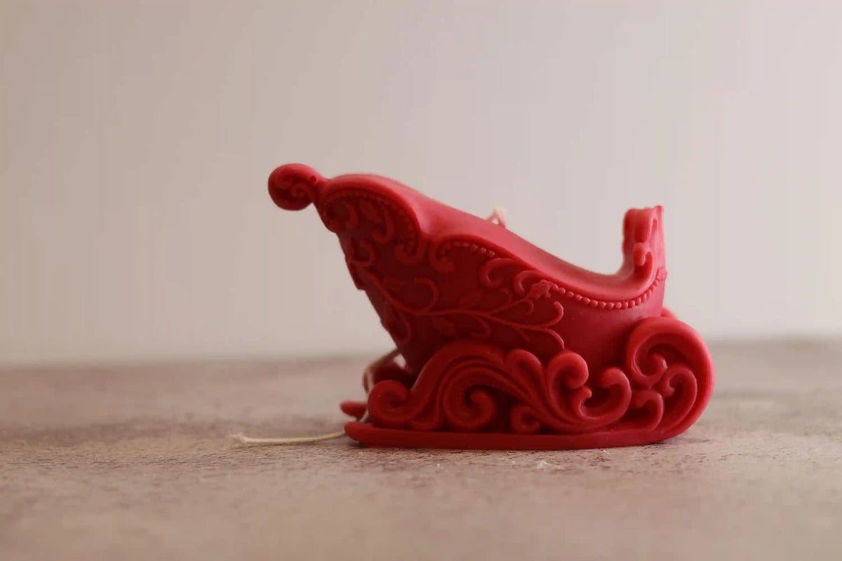 Large Christmas Sleigh Candle 4x5 inches