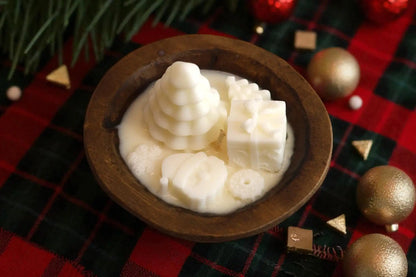 Rustic Wooden Christmas Candle 2x6 inches