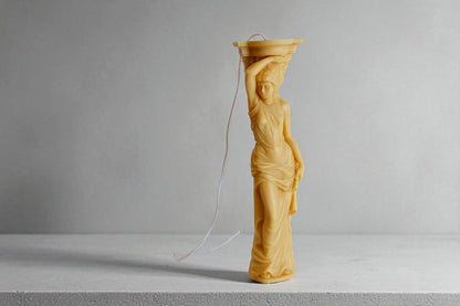 Caryatid Candle Greek 7.5x1.5 inches