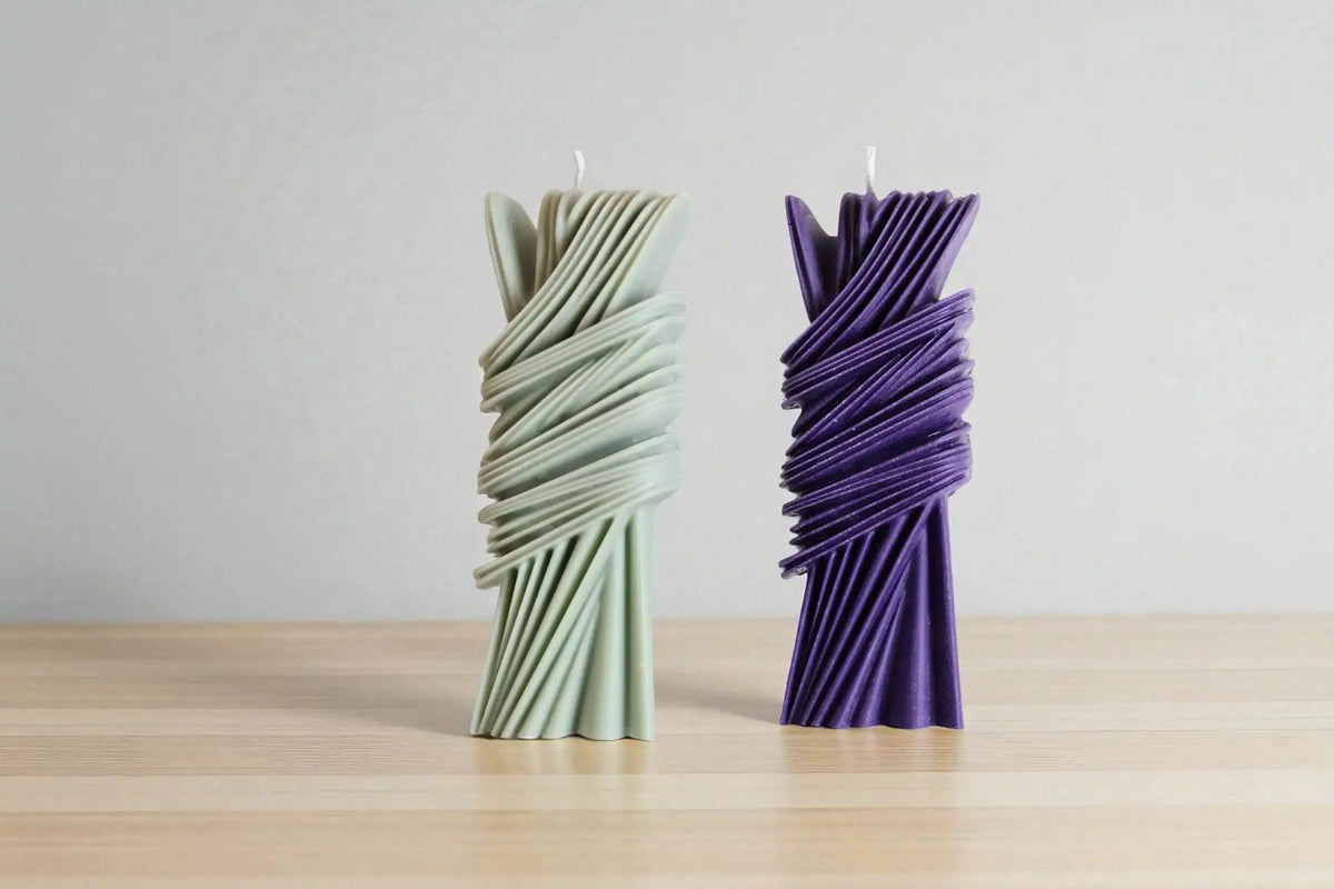 Modern Geometric Pillar Candle 7x2.5 inches