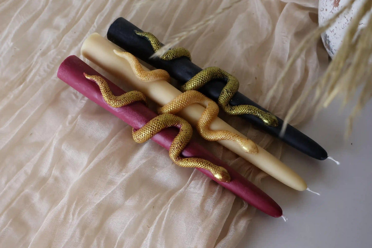 Snake Taper Candles 9.5x1 inches